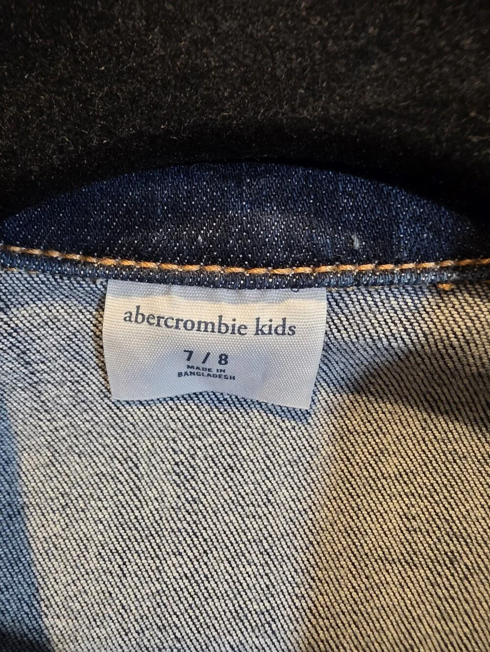 936 Abercrombie Kids Dark Wash Denim Short Sleeve Jumpsuit Zipper Tie Waist